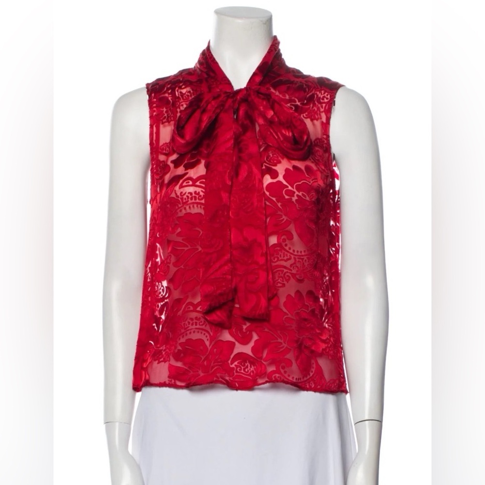 Alice and Olivia Floral Print V-Neck Crop Top